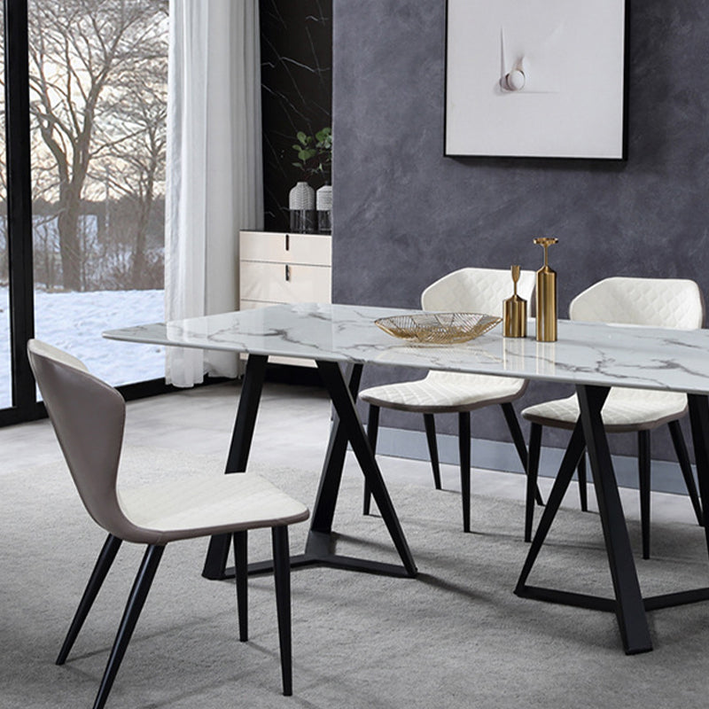 Industriële vaste achterstoelen armloze zijstoelen met metalen benen voor thuisgebruik