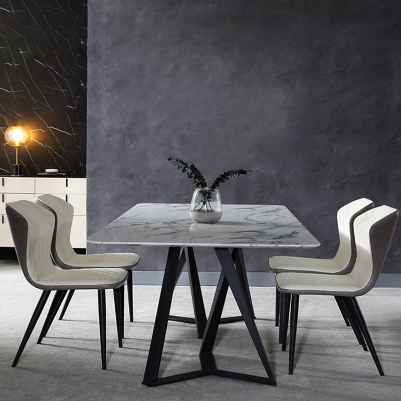 Industriële vaste achterstoelen armloze zijstoelen met metalen benen voor thuisgebruik