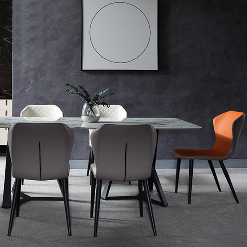 Industriële vaste achterstoelen armloze zijstoelen met metalen benen voor thuisgebruik