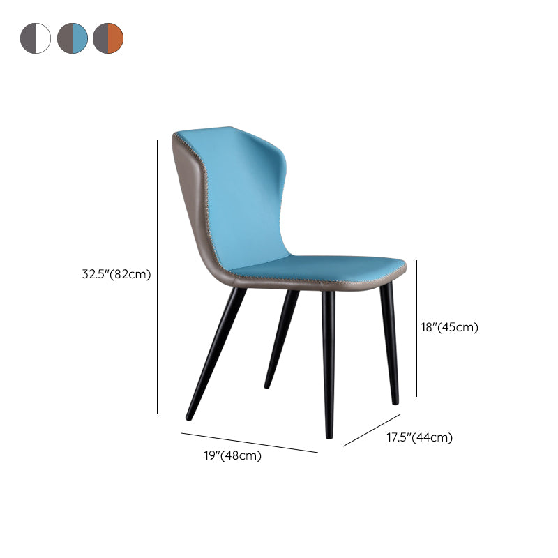 Industriële vaste achterstoelen armloze zijstoelen met metalen benen voor thuisgebruik