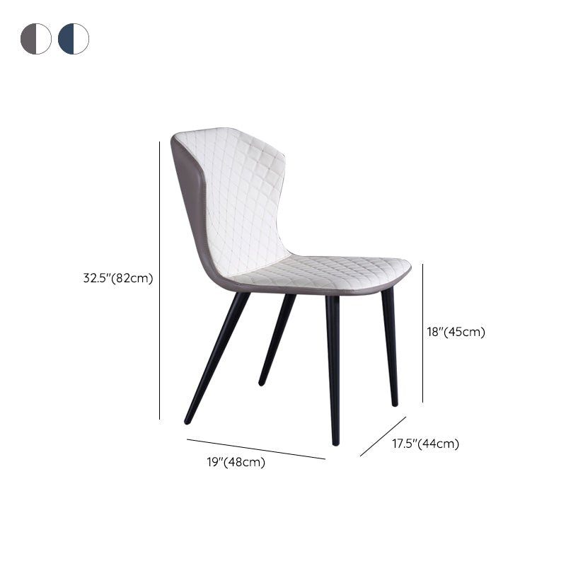 Industriële vaste achterstoelen armloze zijstoelen met metalen benen voor thuisgebruik