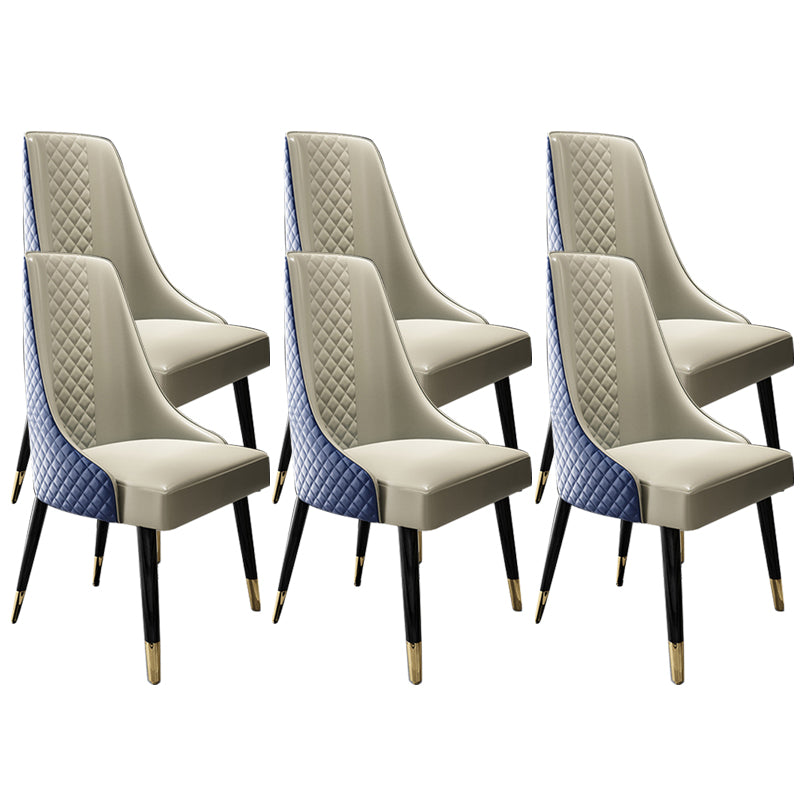 Faux lederen keuken eetstoel glamoureuze eetkamerstoel met houten benen