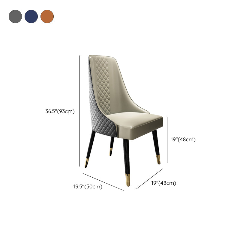 Faux lederen keuken eetstoel glamoureuze eetkamerstoel met houten benen