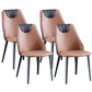Industrial Style Faux Leather Chairs Armless Side Chairs with Metal Legs for Home Use Orange 4 Piece Set Clearhalo 'Dining Chairs' 'Dining Tables & Seating' 'dining_chair' 'furn' 'furn_dining_chair' 'Furniture' 'Kitchen & Dining Furniture' 6230095