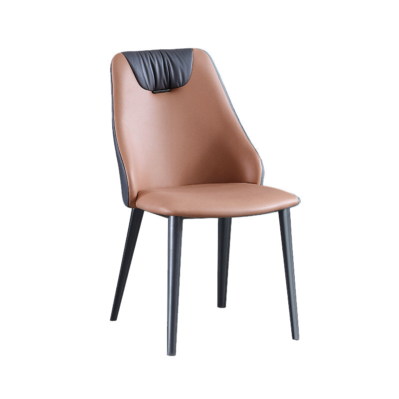 Industrial Style Faux Leather Chairs Armless Side Chairs with Metal Legs for Home Use Clearhalo 'Dining Chairs' 'Dining Tables & Seating' 'dining_chair' 'furn' 'furn_dining_chair' 'Furniture' 'Kitchen & Dining Furniture' 6230101