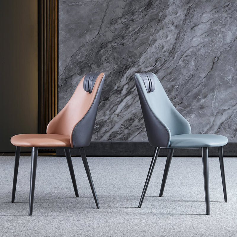 Industrial Style Faux Leather Chairs Armless Side Chairs with Metal Legs for Home Use Clearhalo 'Dining Chairs' 'Dining Tables & Seating' 'dining_chair' 'furn' 'furn_dining_chair' 'Furniture' 'Kitchen & Dining Furniture' 6230110