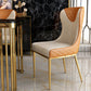 Faux Leather Kitchen Dining Chair Glam Upholstered Dining Chair with Metal Legs