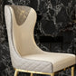 Faux Leather Kitchen Dining Chair Glam Upholstered Dining Chair with Metal Legs
