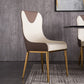 Faux Leather Kitchen Dining Chair Glam Upholstered Dining Chair with Metal Legs