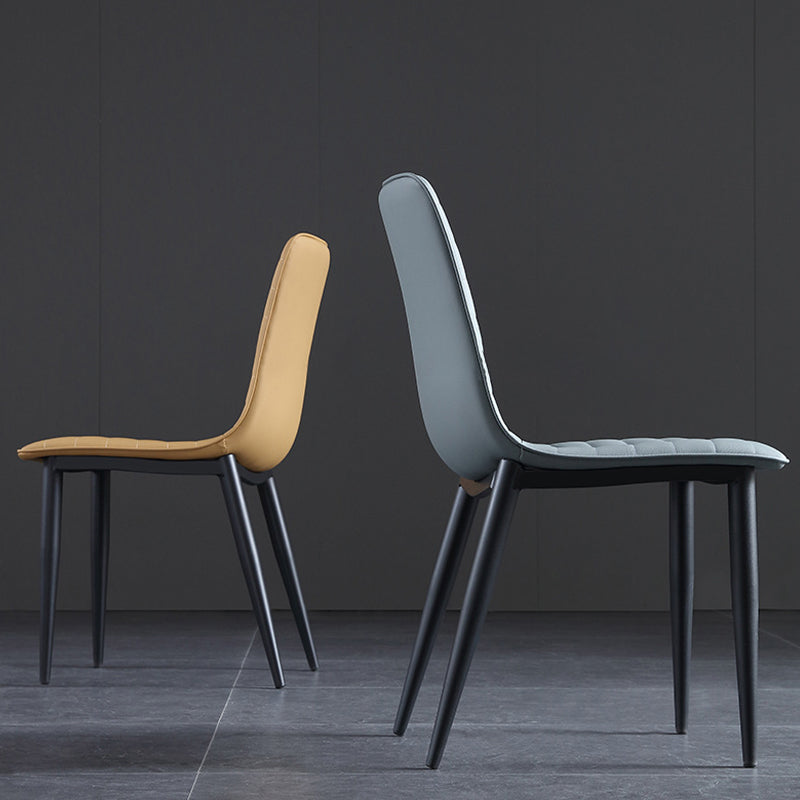 Industrial Faux Leather Chairs Armless Side Chairs with Metal Legs for Home Use Clearhalo 'Dining Chairs' 'Dining Tables & Seating' 'dining_chair' 'furn' 'furn_dining_chair' 'Furniture' 'Kitchen & Dining Furniture' 6230141