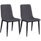 Industrial Faux Leather Chairs Armless Side Chairs with Metal Legs for Home Use Dark Gray 2 Piece Set Clearhalo 'Dining Chairs' 'Dining Tables & Seating' 'dining_chair' 'furn' 'furn_dining_chair' 'Furniture' 'Kitchen & Dining Furniture' 6230142