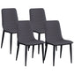 Industrial Faux Leather Chairs Armless Side Chairs with Metal Legs for Home Use Dark Gray 4 Piece Set Clearhalo 'Dining Chairs' 'Dining Tables & Seating' 'dining_chair' 'furn' 'furn_dining_chair' 'Furniture' 'Kitchen & Dining Furniture' 6230144