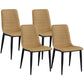 Industrial Faux Leather Chairs Armless Side Chairs with Metal Legs for Home Use Yellow 4 Piece Set Clearhalo 'Dining Chairs' 'Dining Tables & Seating' 'dining_chair' 'furn' 'furn_dining_chair' 'Furniture' 'Kitchen & Dining Furniture' 6230152