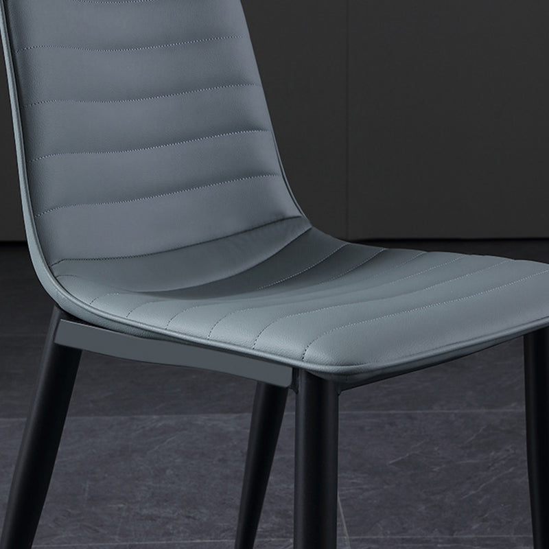 Industrial Faux Leather Chairs Armless Side Chairs with Metal Legs for Home Use Clearhalo 'Dining Chairs' 'Dining Tables & Seating' 'dining_chair' 'furn' 'furn_dining_chair' 'Furniture' 'Kitchen & Dining Furniture' 6230153