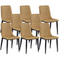 Industrial Faux Leather Chairs Armless Side Chairs with Metal Legs for Home Use Yellow 8 Piece Set Clearhalo 'Dining Chairs' 'Dining Tables & Seating' 'dining_chair' 'furn' 'furn_dining_chair' 'Furniture' 'Kitchen & Dining Furniture' 6230155