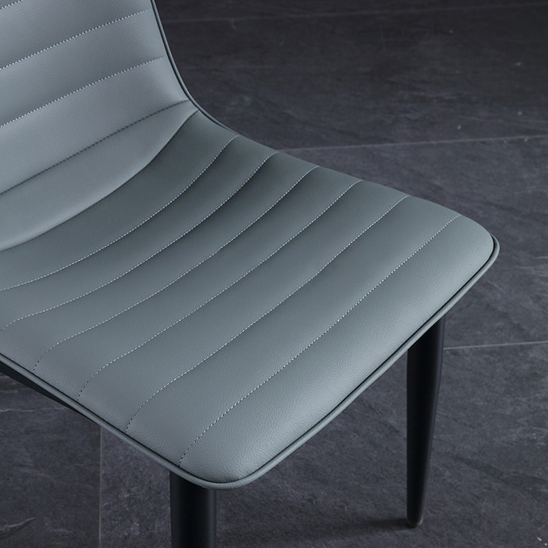 Industrial Faux Leather Chairs Armless Side Chairs with Metal Legs for Home Use Clearhalo 'Dining Chairs' 'Dining Tables & Seating' 'dining_chair' 'furn' 'furn_dining_chair' 'Furniture' 'Kitchen & Dining Furniture' 6230156