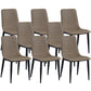 Industrial Faux Leather Chairs Armless Side Chairs with Metal Legs for Home Use Khaki 8 Piece Set Clearhalo 'Dining Chairs' 'Dining Tables & Seating' 'dining_chair' 'furn' 'furn_dining_chair' 'Furniture' 'Kitchen & Dining Furniture' 6230164