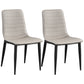 Industrial Faux Leather Chairs Armless Side Chairs with Metal Legs for Home Use Cream Gray 2 Piece Set Clearhalo 'Dining Chairs' 'Dining Tables & Seating' 'dining_chair' 'furn' 'furn_dining_chair' 'Furniture' 'Kitchen & Dining Furniture' 6230169