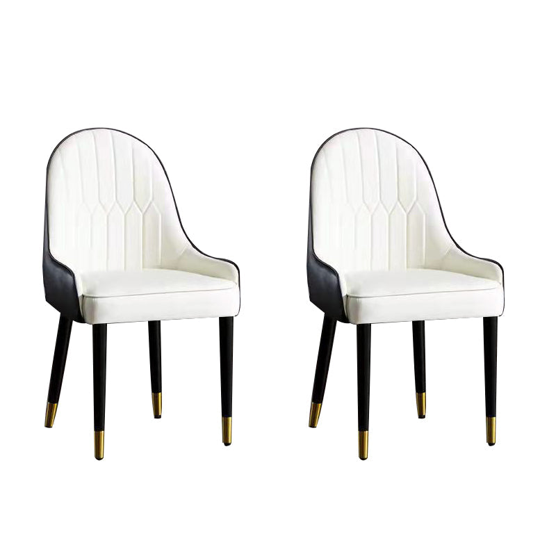 Glam -gestoffeerde eetkamerstoelen faux lederen keuken eetstoel met houten benen