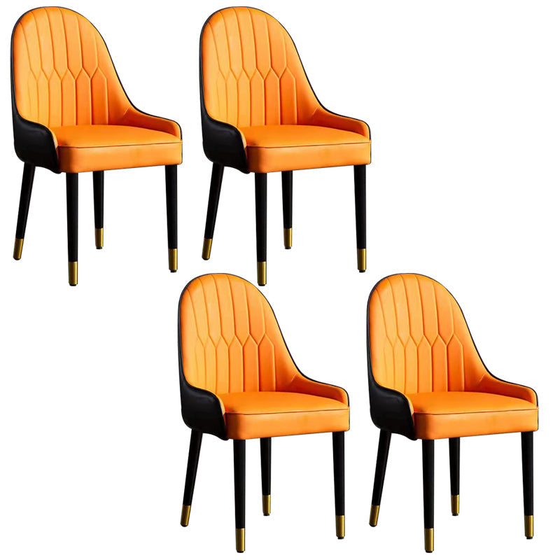 Glam -gestoffeerde eetkamerstoelen faux lederen keuken eetstoel met houten benen