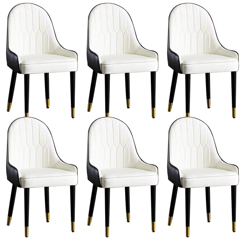 Glam -gestoffeerde eetkamerstoelen faux lederen keuken eetstoel met houten benen