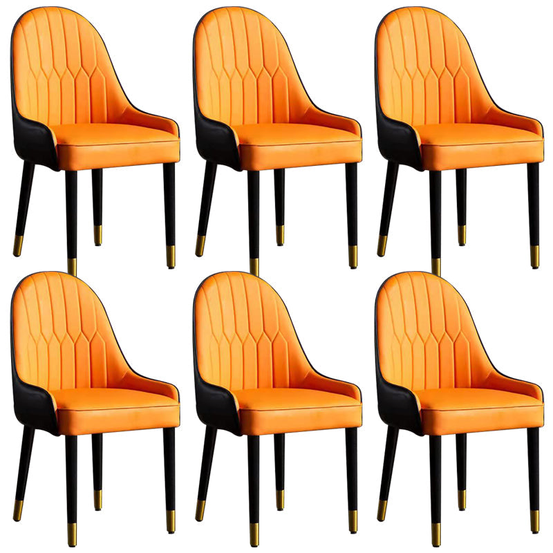 Glam -gestoffeerde eetkamerstoelen faux lederen keuken eetstoel met houten benen