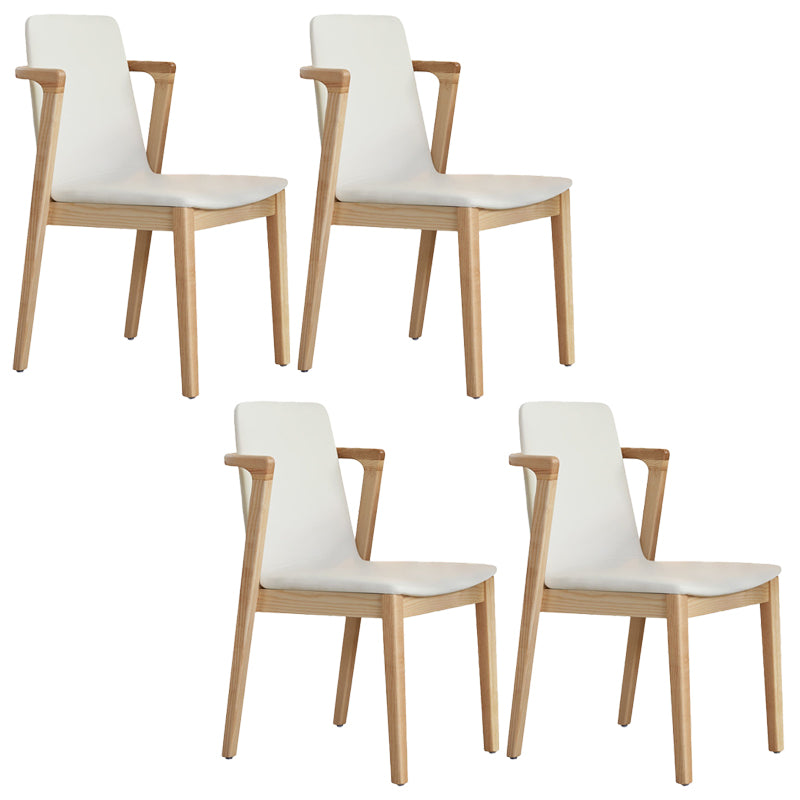 Wood Kitchen Dining Side Chair Upholstered Dining Chair in White