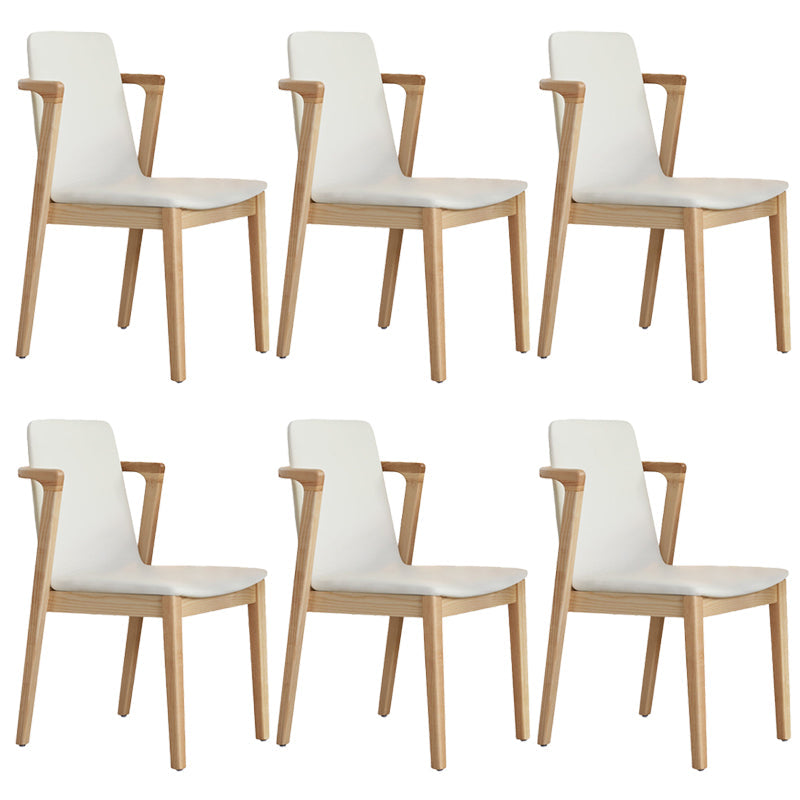 Wood Kitchen Dining Side Chair Upholstered Dining Chair in White