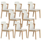 Wood Kitchen Dining Side Chair Upholstered Dining Chair in White