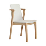 Wood Kitchen Dining Side Chair Upholstered Dining Chair in White
