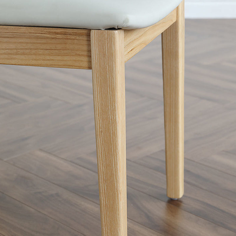 Wood Kitchen Dining Side Chair Upholstered Dining Chair in White