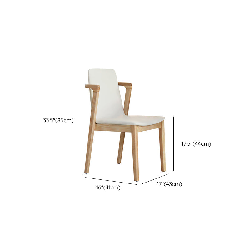 Wood Kitchen Dining Side Chair Upholstered Dining Chair in White