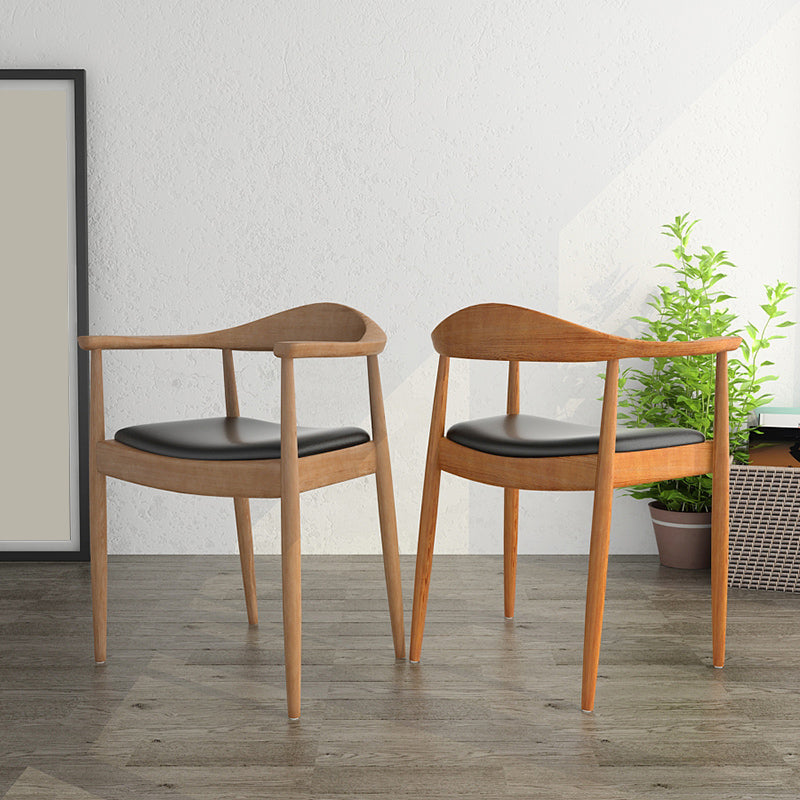 Glam Upholstered Arm Chair Open Back Solid Wood Dining Chair Clearhalo 'Dining Chairs' 'Dining Tables & Seating' 'dining_chair' 'furn' 'furn_dining_chair' 'Furniture' 'Kitchen & Dining Furniture' 6230215