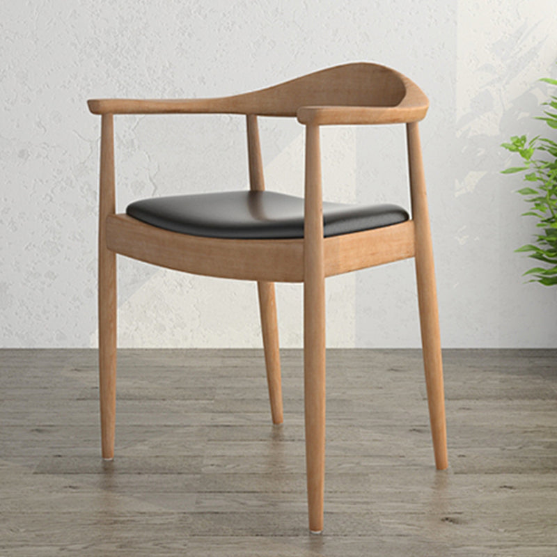 Glam Upholstered Arm Chair Open Back Solid Wood Dining Chair Light Brown 1 Piece Clearhalo 'Dining Chairs' 'Dining Tables & Seating' 'dining_chair' 'furn' 'furn_dining_chair' 'Furniture' 'Kitchen & Dining Furniture' 6230217