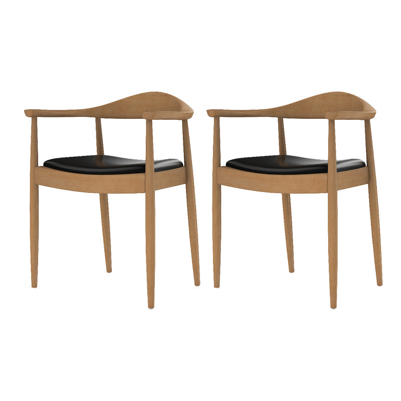 Glam Upholstered Arm Chair Open Back Solid Wood Dining Chair Light Brown 2 Piece Set Clearhalo 'Dining Chairs' 'Dining Tables & Seating' 'dining_chair' 'furn' 'furn_dining_chair' 'Furniture' 'Kitchen & Dining Furniture' 6230225