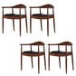 Glam Upholstered Arm Chair Open Back Solid Wood Dining Chair Dark Brown 4 Piece Set Clearhalo 'Dining Chairs' 'Dining Tables & Seating' 'dining_chair' 'furn' 'furn_dining_chair' 'Furniture' 'Kitchen & Dining Furniture' 6230227