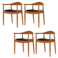 Glam Upholstered Arm Chair Open Back Solid Wood Dining Chair Brown 4 Piece Set Clearhalo 'Dining Chairs' 'Dining Tables & Seating' 'dining_chair' 'furn' 'furn_dining_chair' 'Furniture' 'Kitchen & Dining Furniture' 6230231