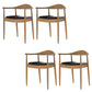 Glam Upholstered Arm Chair Open Back Solid Wood Dining Chair Light Brown 4 Piece Set Clearhalo 'Dining Chairs' 'Dining Tables & Seating' 'dining_chair' 'furn' 'furn_dining_chair' 'Furniture' 'Kitchen & Dining Furniture' 6230232