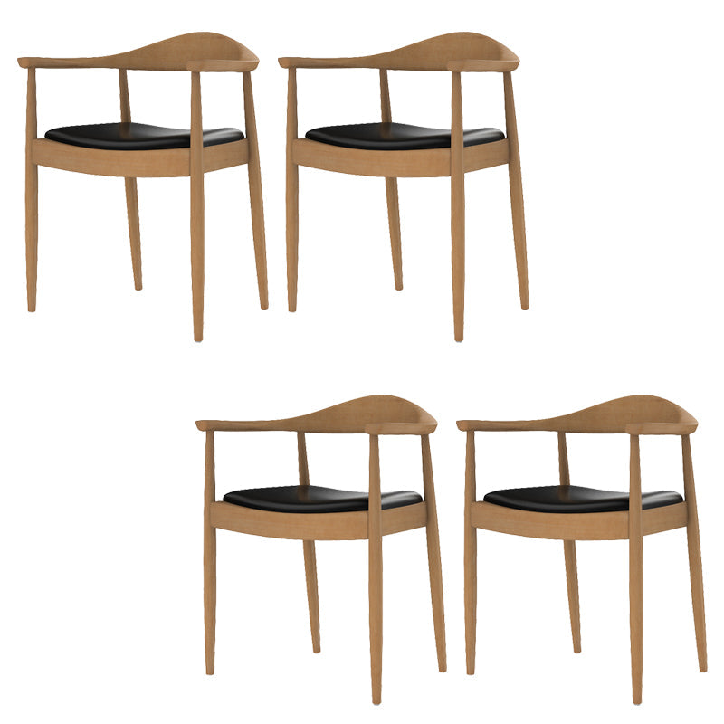 Glam Upholstered Arm Chair Open Back Solid Wood Dining Chair Light Brown 4 Piece Set Clearhalo 'Dining Chairs' 'Dining Tables & Seating' 'dining_chair' 'furn' 'furn_dining_chair' 'Furniture' 'Kitchen & Dining Furniture' 6230232