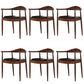 Glam Upholstered Arm Chair Open Back Solid Wood Dining Chair Dark Brown 6 Piece Set Clearhalo 'Dining Chairs' 'Dining Tables & Seating' 'dining_chair' 'furn' 'furn_dining_chair' 'Furniture' 'Kitchen & Dining Furniture' 6230233