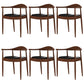 Glam Upholstered Arm Chair Open Back Solid Wood Dining Chair Walnut 6 Piece Set Clearhalo 'Dining Chairs' 'Dining Tables & Seating' 'dining_chair' 'furn' 'furn_dining_chair' 'Furniture' 'Kitchen & Dining Furniture' 6230234