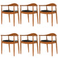 Glam Upholstered Arm Chair Open Back Solid Wood Dining Chair Brown 6 Piece Set Clearhalo 'Dining Chairs' 'Dining Tables & Seating' 'dining_chair' 'furn' 'furn_dining_chair' 'Furniture' 'Kitchen & Dining Furniture' 6230235