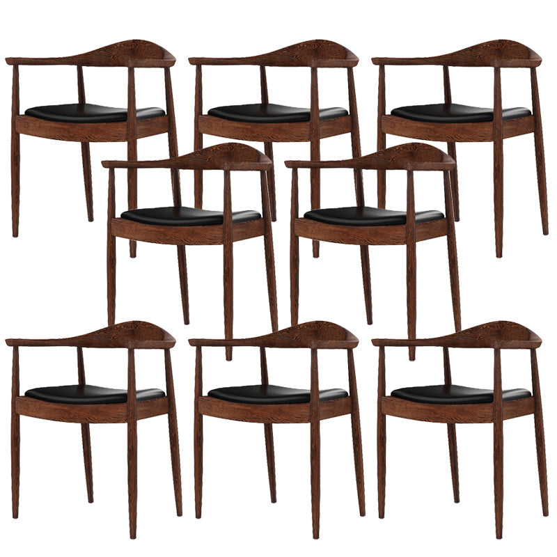 Glam Upholstered Arm Chair Open Back Solid Wood Dining Chair Dark Brown 8 Piece Set Clearhalo 'Dining Chairs' 'Dining Tables & Seating' 'dining_chair' 'furn' 'furn_dining_chair' 'Furniture' 'Kitchen & Dining Furniture' 6230237