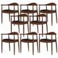 Glam Upholstered Arm Chair Open Back Solid Wood Dining Chair Walnut 8 Piece Set Clearhalo 'Dining Chairs' 'Dining Tables & Seating' 'dining_chair' 'furn' 'furn_dining_chair' 'Furniture' 'Kitchen & Dining Furniture' 6230238