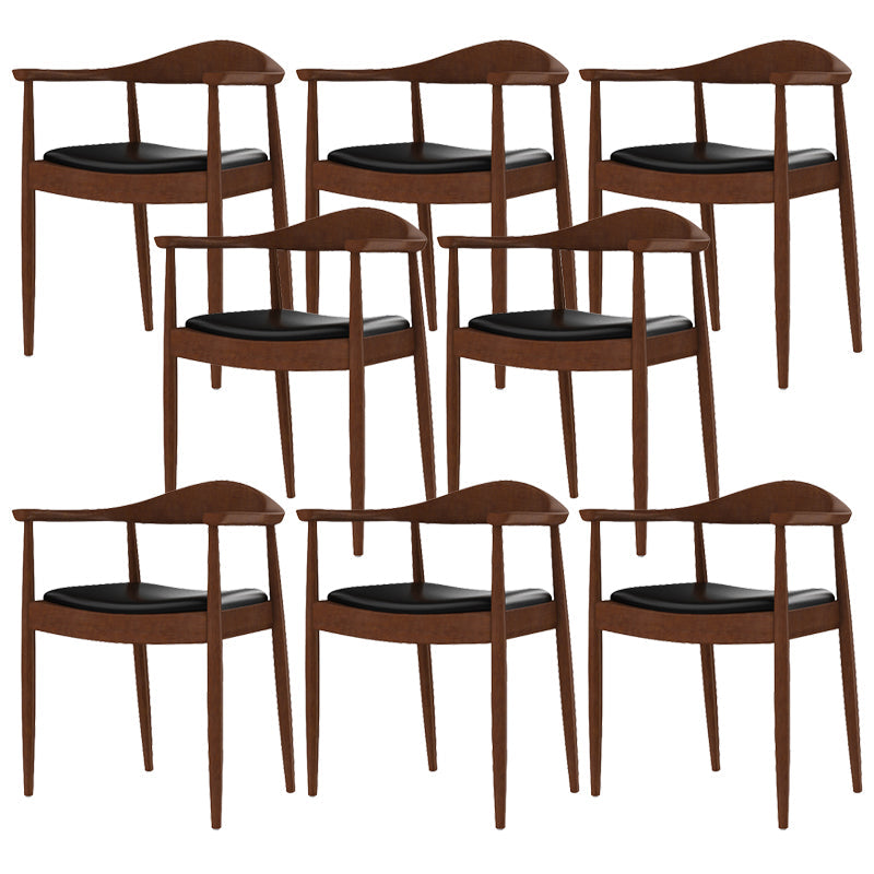 Glam Upholstered Arm Chair Open Back Solid Wood Dining Chair Walnut 8 Piece Set Clearhalo 'Dining Chairs' 'Dining Tables & Seating' 'dining_chair' 'furn' 'furn_dining_chair' 'Furniture' 'Kitchen & Dining Furniture' 6230238