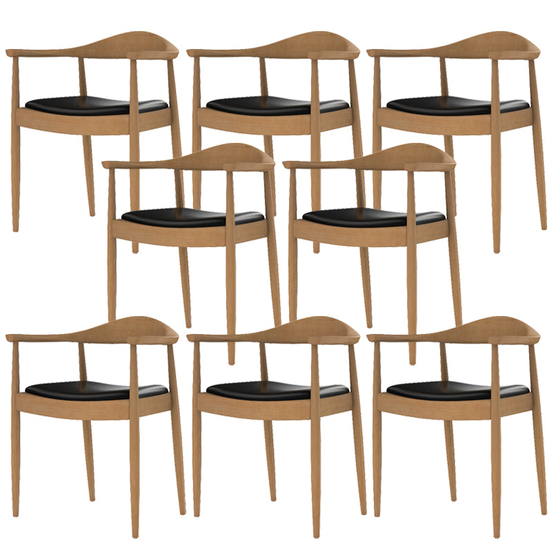 Glam Upholstered Arm Chair Open Back Solid Wood Dining Chair Light Brown 8 Piece Set Clearhalo 'Dining Chairs' 'Dining Tables & Seating' 'dining_chair' 'furn' 'furn_dining_chair' 'Furniture' 'Kitchen & Dining Furniture' 6230240