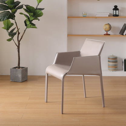 Upholstered Arm Chair Contemporary Faux Leather Dining Arm Chair for Home