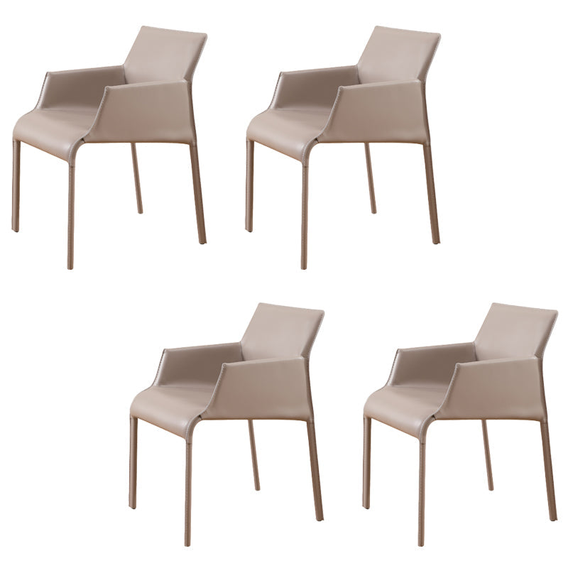 Upholstered Arm Chair Contemporary Faux Leather Dining Arm Chair for Home