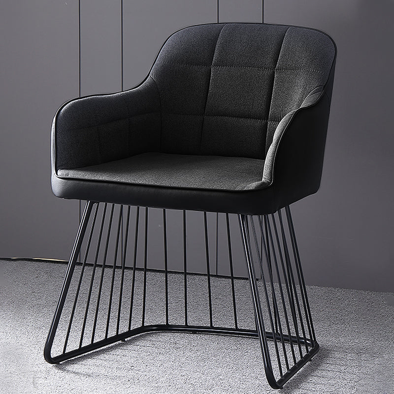 Industriële metalen basis eetkamerstoel gestoffeerde eetkamerstoel