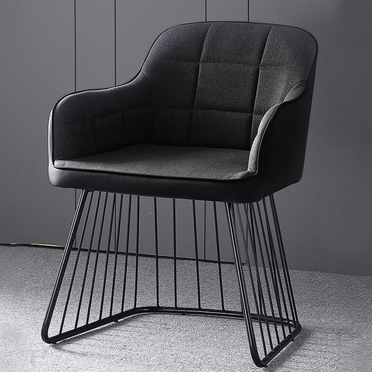 Industriële metalen basis eetkamerstoel gestoffeerde eetkamerstoel